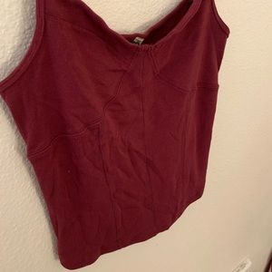 FREE PEOPLE Red seamed tank